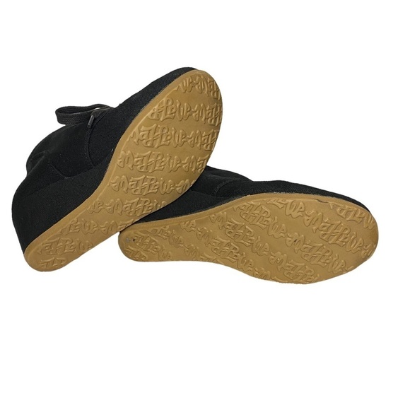 MAD LOVE | Black Canvas Wedge Ankle Boots Size 5/6 - Picture 5 of 7